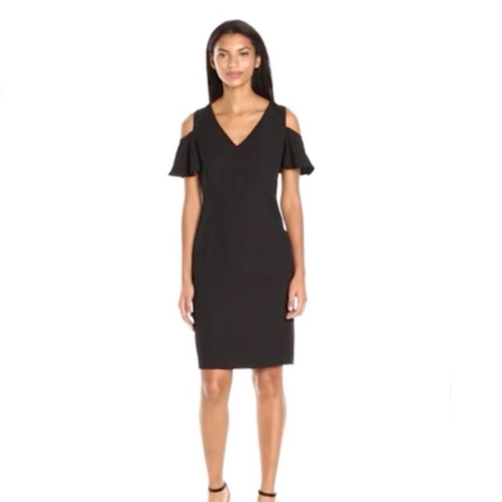 Calvin Klein Cold Shoulder Black Dress / Size 6 / NEW